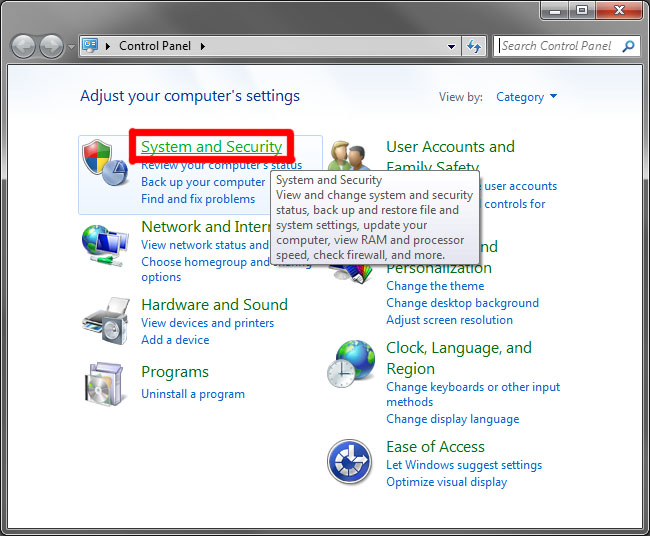 Windows Security Settings
